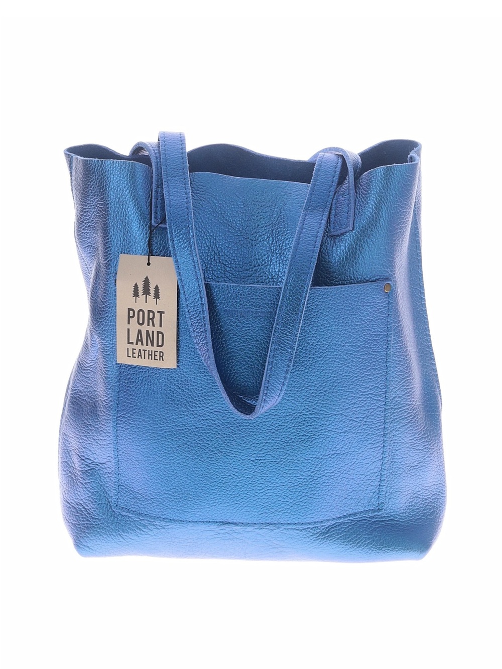 New Portland Leather Goods classic crossbody tote in comet blue